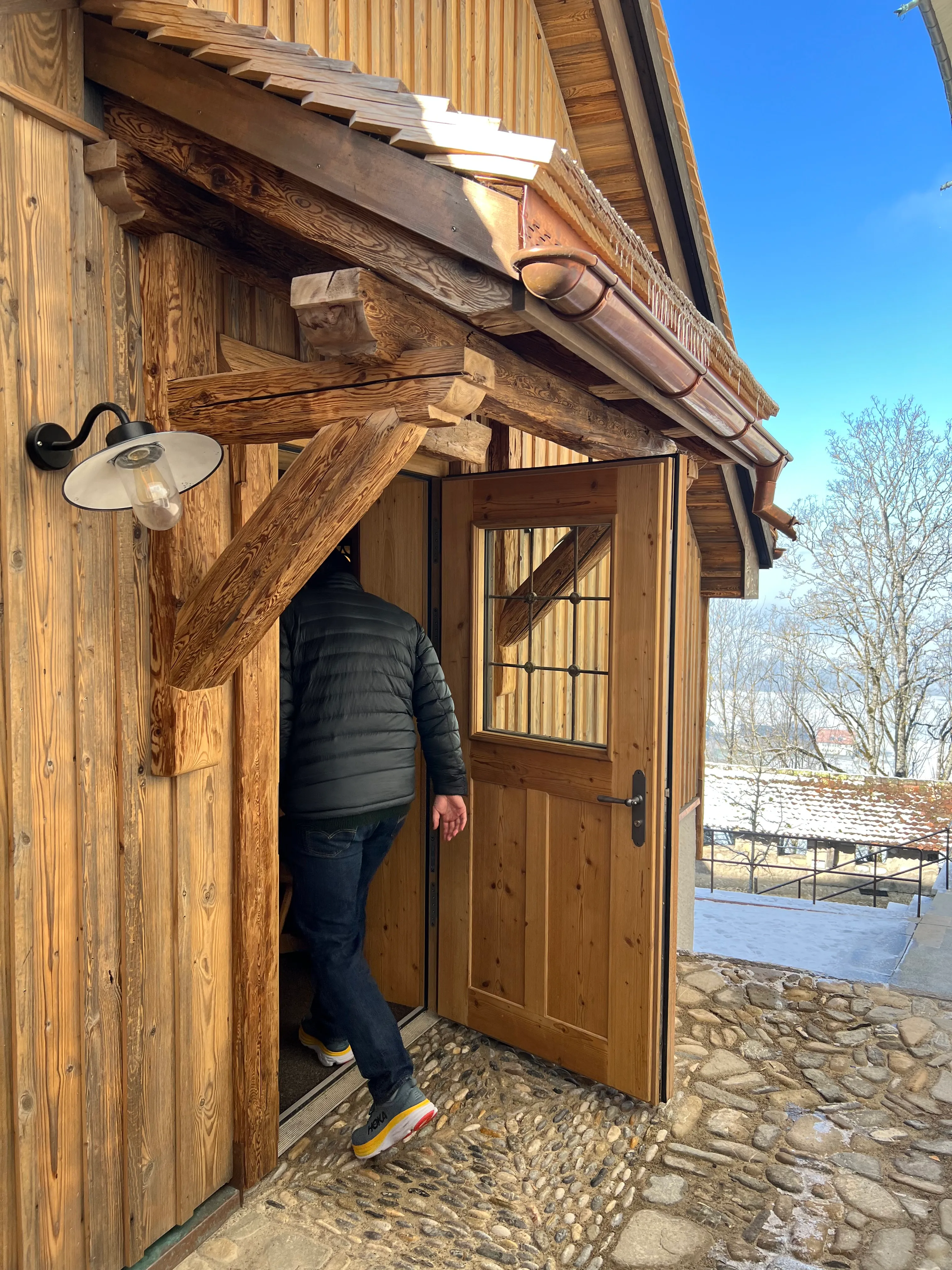 Heading into the fondue restaurant